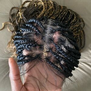 Black, Gold and Brown Braided Wig